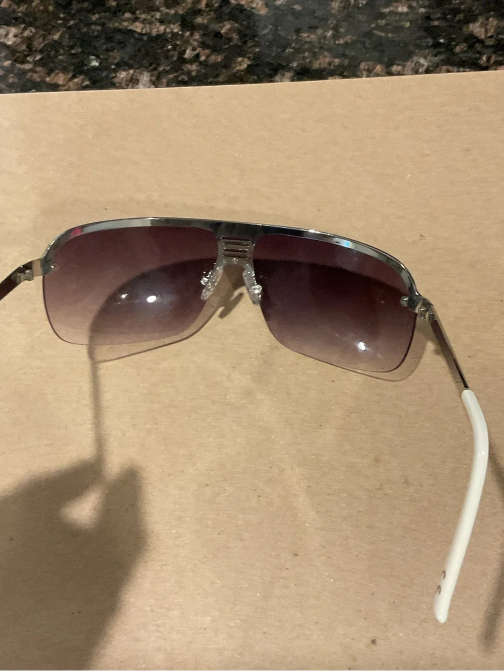 Y2K white and silver frame sunglasses